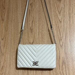 Sam Edelman Cream Quilted Crossbody Bag